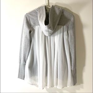 Maddie Gray Hoodie w Chiffon Back - M